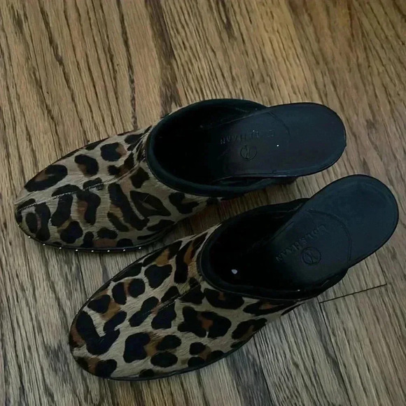 Cole Haan Calf hair Leopard Clogs 7 - Picture 3 of 9